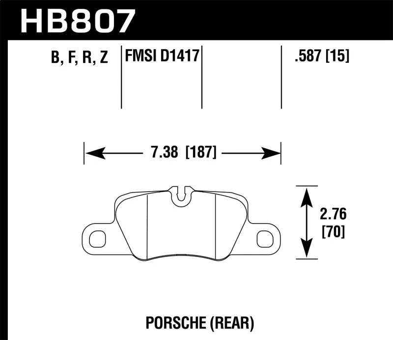 Hawk HPS 5.0 Street Rear Brake Pads - 2014 Porsche 911 - HB807B.587
