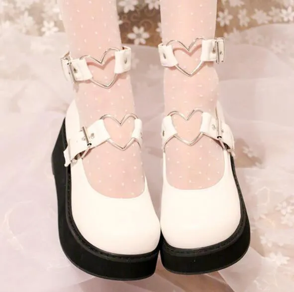 Heart Buckle Wedge Shoes