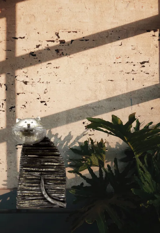 High Quality Metal Cat Statue Sitting