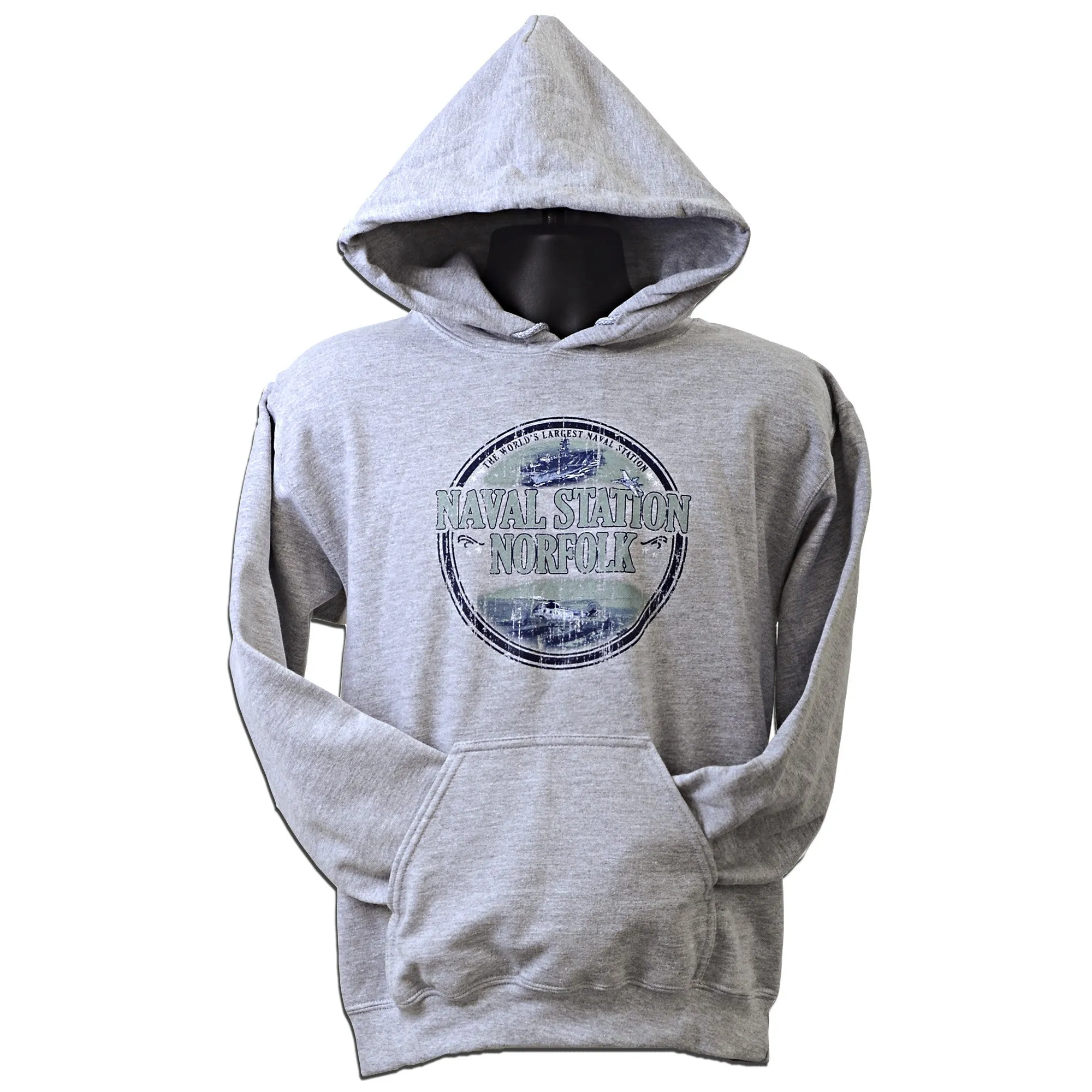 SWNV06G HOODED SWEATSHIRT NSN Norfolk Circle SPORT GREY